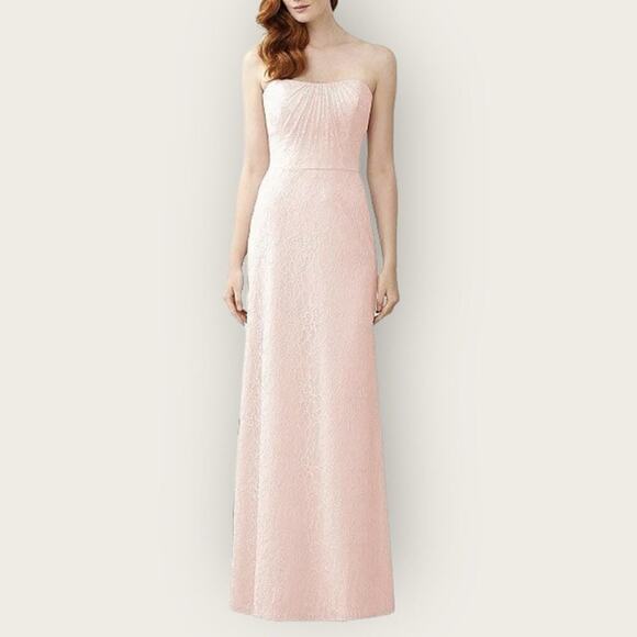 NWT | Dessy Collection | Florentine Lace Strapless Maxi | Blush | Size 12 - Picture 1 of 15